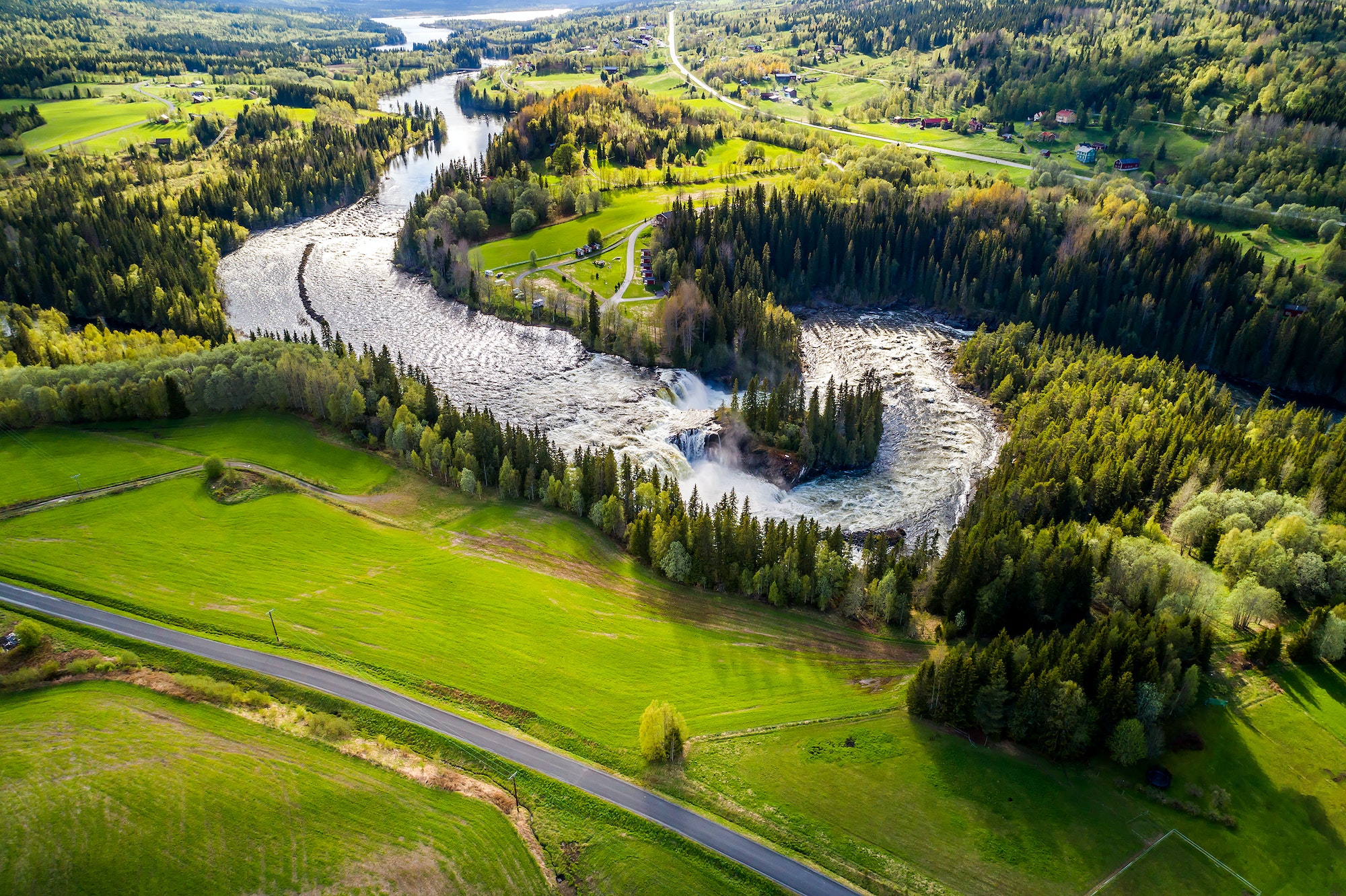 Ristafallet waterfall in Sweden